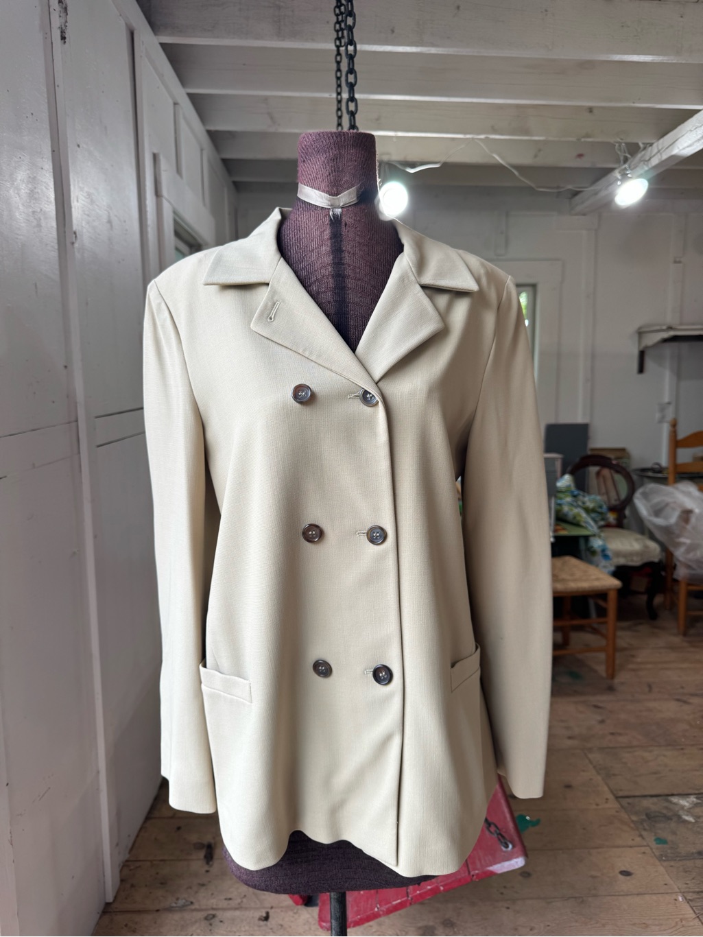 Jil Sander Double-Breasted Blazer In Light Beige